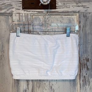 White zip up crop top